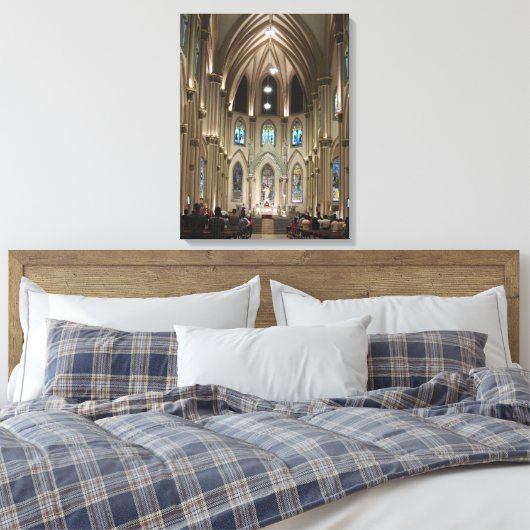 Kathedraal-bogen & glas - Guayaquil, Ecuador Canvas Afdruk (Insitu (Slaapkamer))