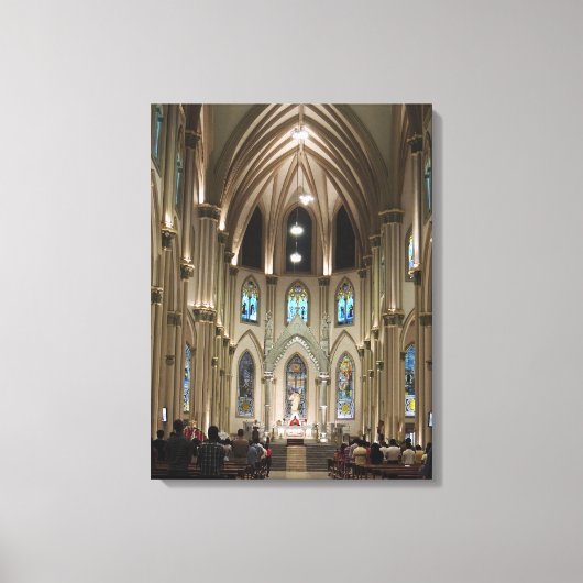 Kathedraal-bogen & glas - Guayaquil, Ecuador Canvas Afdruk (Voorkant)