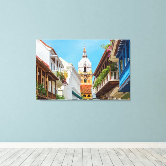 kathedraal en balkons canvas afdruk (Insitu (Houten vloer))