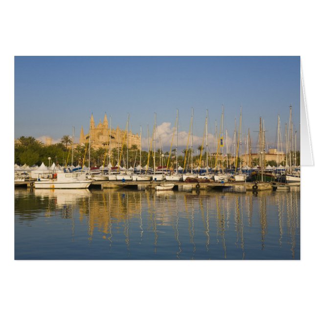 Kathedraal en marina, Palma, Mallorca, Spanje (Voorkant Horizontaal)