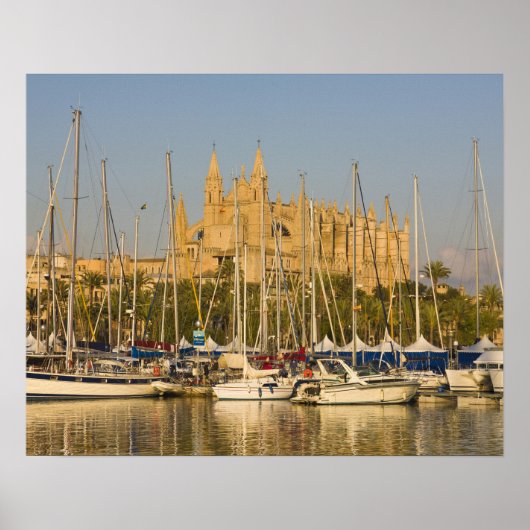 Kathedraal en marina, Palma, Mallorca, Spanje 2 Poster (Voorkant)