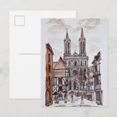 Kathedraal en Norman Houses | Quimper, Frankrijk Briefkaart (Voorkant / Achterkant)