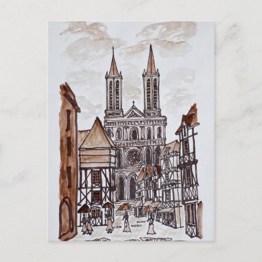Kathedraal en Norman Houses | Quimper, Frankrijk Briefkaart (Voorkant)