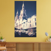 Kathedraal en stadsgezicht canvas afdruk (Insitu (Woonkamer))