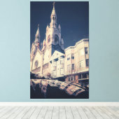 Kathedraal en stadsgezicht canvas afdruk (Insitu (Houten vloer))