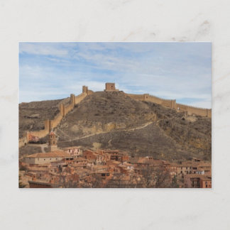 Kathedraal en stadsmuren Albarracín, Aragón Spanje Briefkaart