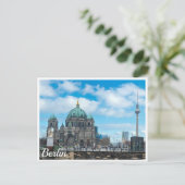 Kathedraal en tv-toren van Berlijn, Duitsland Briefkaart (Staand voorkant)