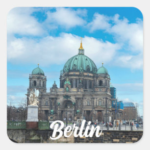Kathedraal en tv-toren van Berlijn, Duitsland Vierkante Sticker