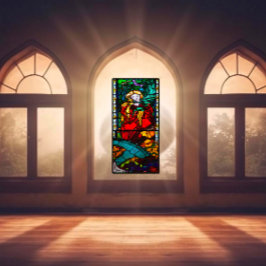 Kathedraal Fribourg St Catherine Glas in lood 1300 Raamsticker