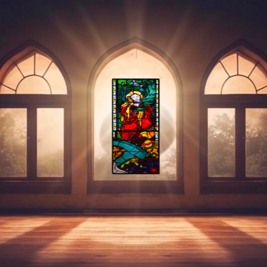 Kathedraal Fribourg St Catherine Glas in lood 1300 Raamsticker