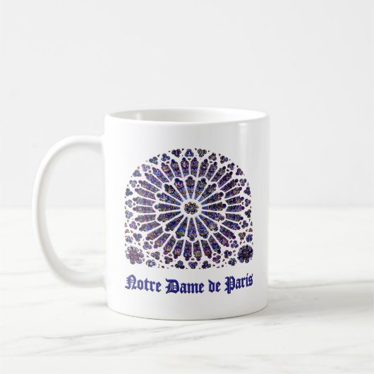 Kathedraal gekleurd glas van Notre Dame de Paris Koffiemok (Links)