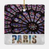 Kathedraal Glas in lood van Notre Dame Paris Keramisch Ornament (Achterkant)