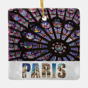 Kathedraal Glas in lood van Notre Dame Paris Keramisch Ornament