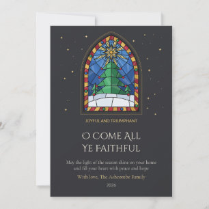 Kathedraal Glaswerk Familie Kerstkaart Kaart