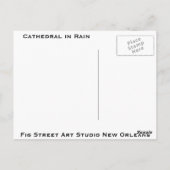 Kathedraal in Rain, New Orleans Briefkaart (Achterkant)