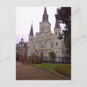 Kathedraal in Rain, New Orleans Briefkaart