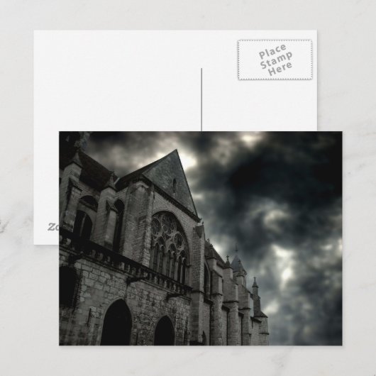 Kathedraal met dramatische hemel briefkaart (Voorkant / Achterkant)