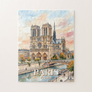 Kathedraal Notre Dame de Paris Aquarel Reis Legpuzzel