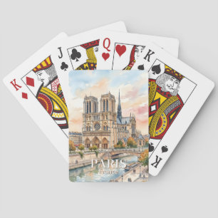 Kathedraal Notre Dame de Paris Aquarel Reis Pokerkaarten
