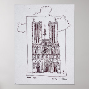 Kathedraal Notre-Dame de Paris   Ille de la Cite Poster