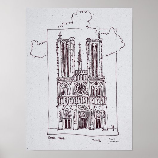 Kathedraal Notre-Dame de Paris | Ille de la Cite Poster (Voorkant)