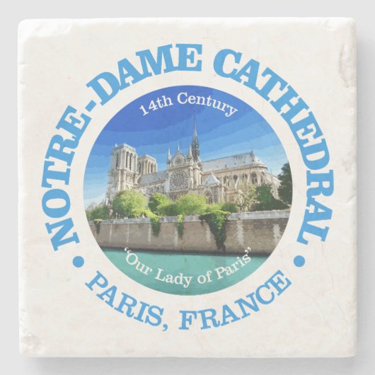 Kathedraal Notre Dame (Rd) Stenen Onderzetter (Voorkant)