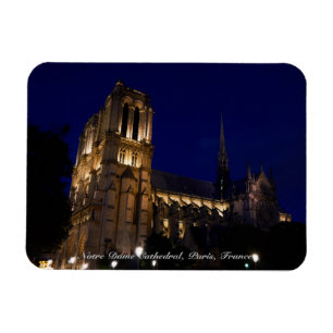 Kathedraal Notre-Dame 's nachts, Parijs, Frankrijk Magneet
