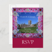 Kathedraal robijnen art deco RSVP Briefkaart (Voorkant / Achterkant)