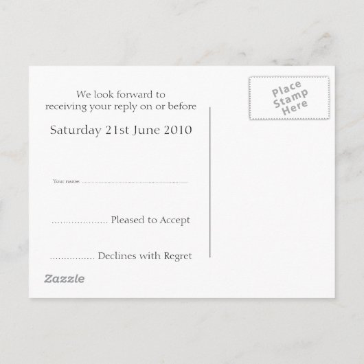 Kathedraal robijnen art deco RSVP Briefkaart (Achterkant)