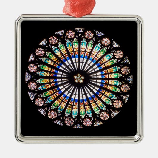 kathedraal rosetglas van gekleurd glas metalen ornament (Voorkant)