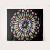 kathedraal rosetglas van gekleurd glas wandkleed (Voorkant (horizontaal))