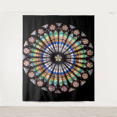 kathedraal rosetglas van gekleurd glas wandkleed (Voorkant)