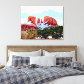 kathedraal rotsdoek canvas afdruk (Insitu (Slaapkamer))