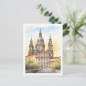 Kathedraal Santiago Spanje Beroemde Reisplaats Briefkaart (Staand voorkant)
