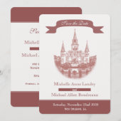 Kathedraal Save the Date Kaart (Voorkant / Achterkant)