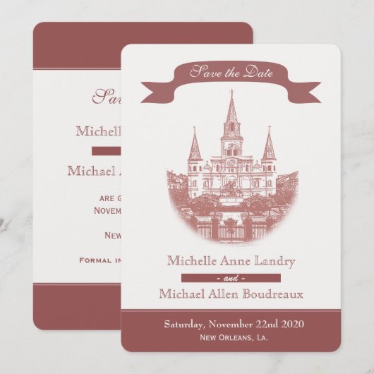 Kathedraal Save the Date Kaart (Voorkant / Achterkant)