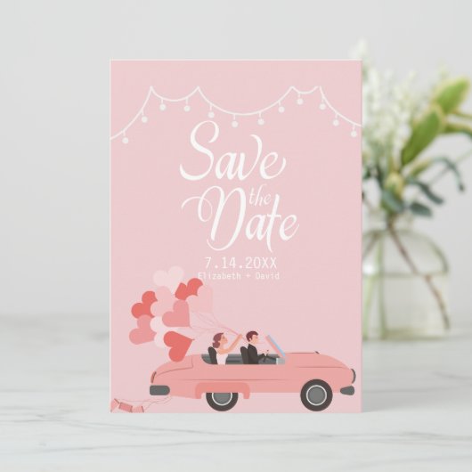 Kathedraal Save the Date Uitnodiging voor een brui (Staand voorkant)