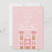 Kathedraal Save the Date Uitnodiging voor een brui (Achterkant)