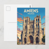 Kathedraal van Amiens Frankrijk Briefkaart (Voorkant / Achterkant)