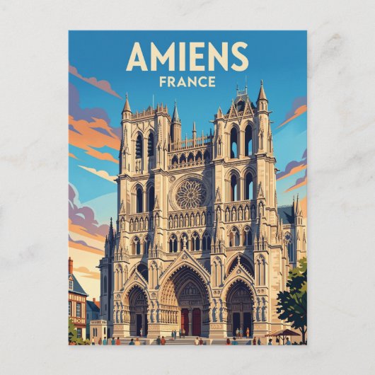 Kathedraal van Amiens Frankrijk Briefkaart (Voorkant)