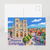 Kathedraal van Amiens Frankrijk Briefkaart (Voorkant / Achterkant)