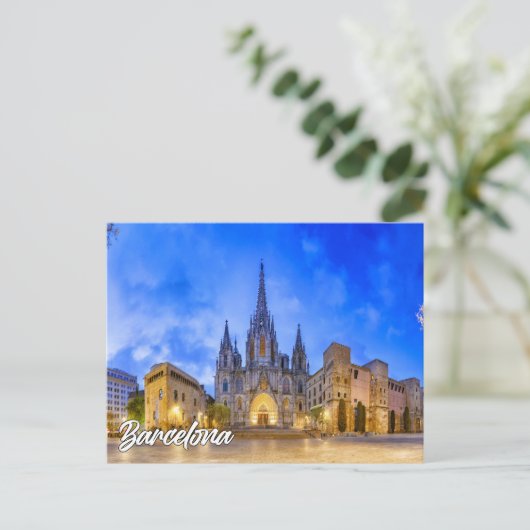 Kathedraal van Barcelona, Barcelona, Spanje Briefkaart (Staand voorkant)