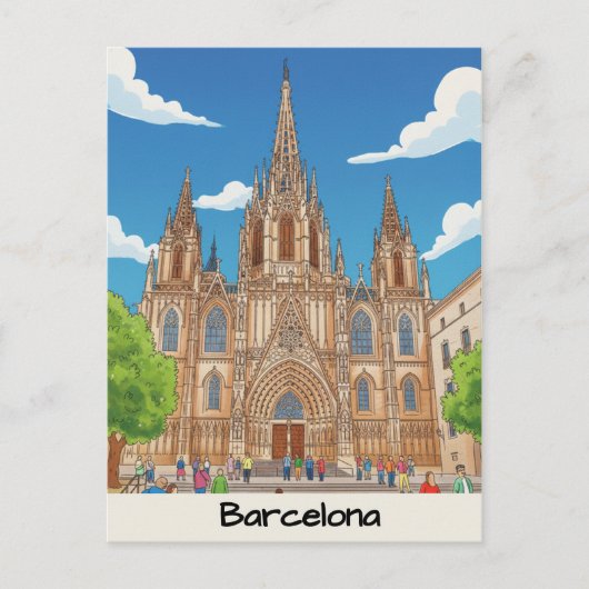 Kathedraal van Barcelona Briefkaart (Voorkant)