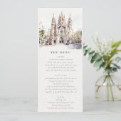 Kathedraal van Barcelona Spanje Bruiloft Menu Kaar Kaart (Staand voorkant)