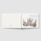 Kathedraal van Barcelona Spanje Waterverf Bruiloft Gastenboek (Volledig)
