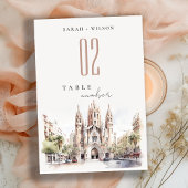 Kathedraal van Barcelona Spanje Waterverf Bruiloft Kaart