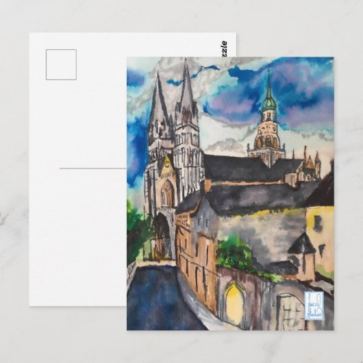 Kathedraal van Bayeux Frankrijk Briefkaart (Voorkant / Achterkant)