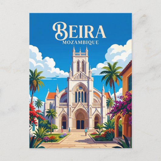 Kathedraal van Beira Mozambique Briefkaart (Voorkant)