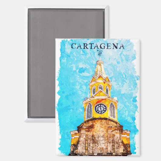 Kathedraal van Cartagena Colombia Magneet (Voorkant / Achterkant)