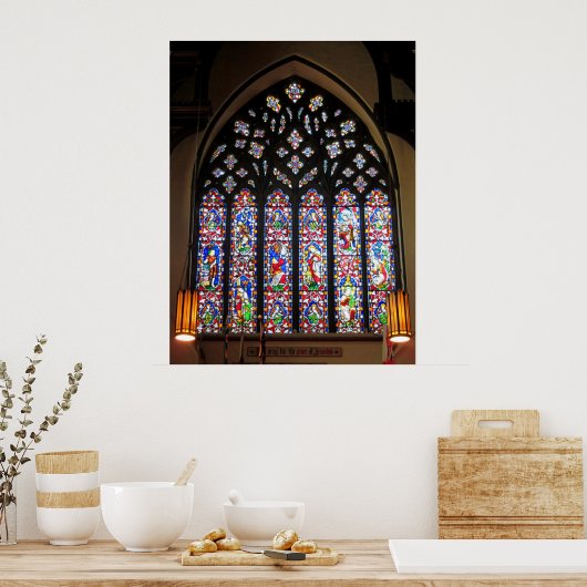 Kathedraal van de Kerk van West-Glas in lood Poster (Keuken)